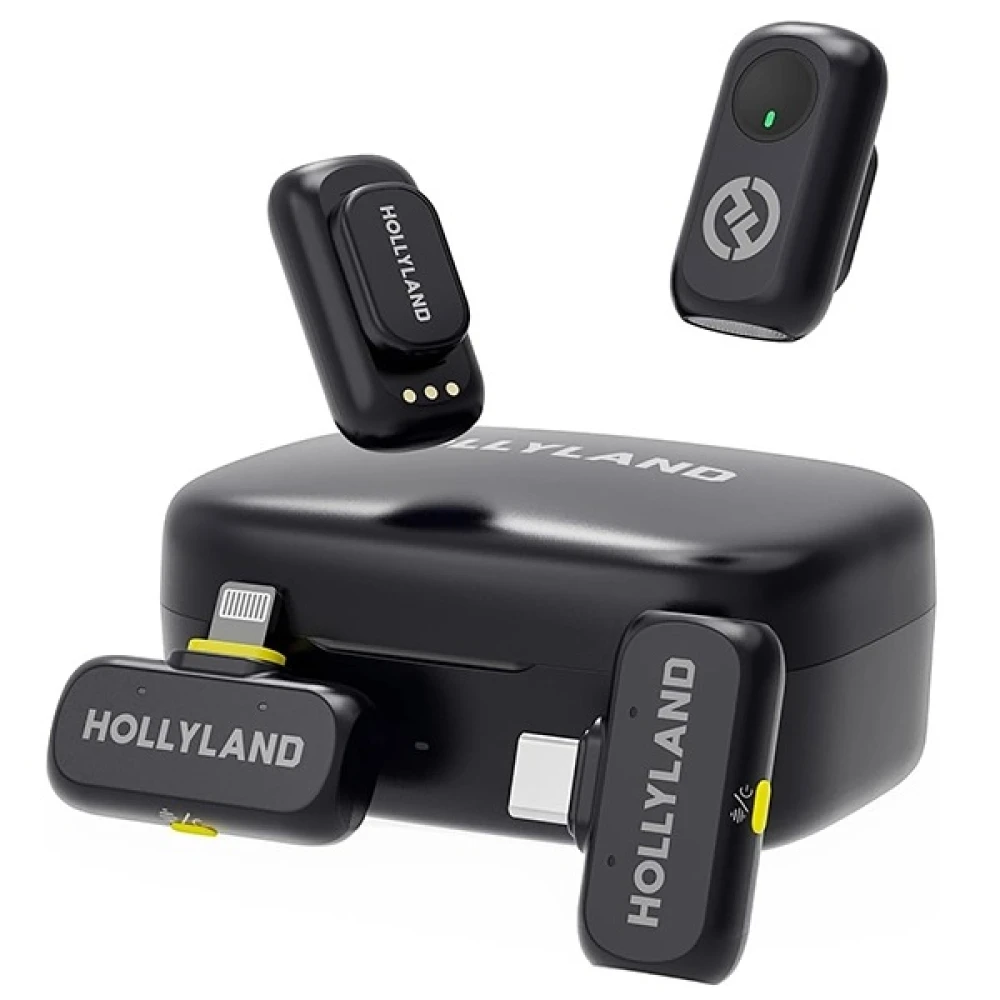 Microfone de Lapela Sem Fio Hollyland LARK A1 Combo com USB-C Lightning - Space Gray